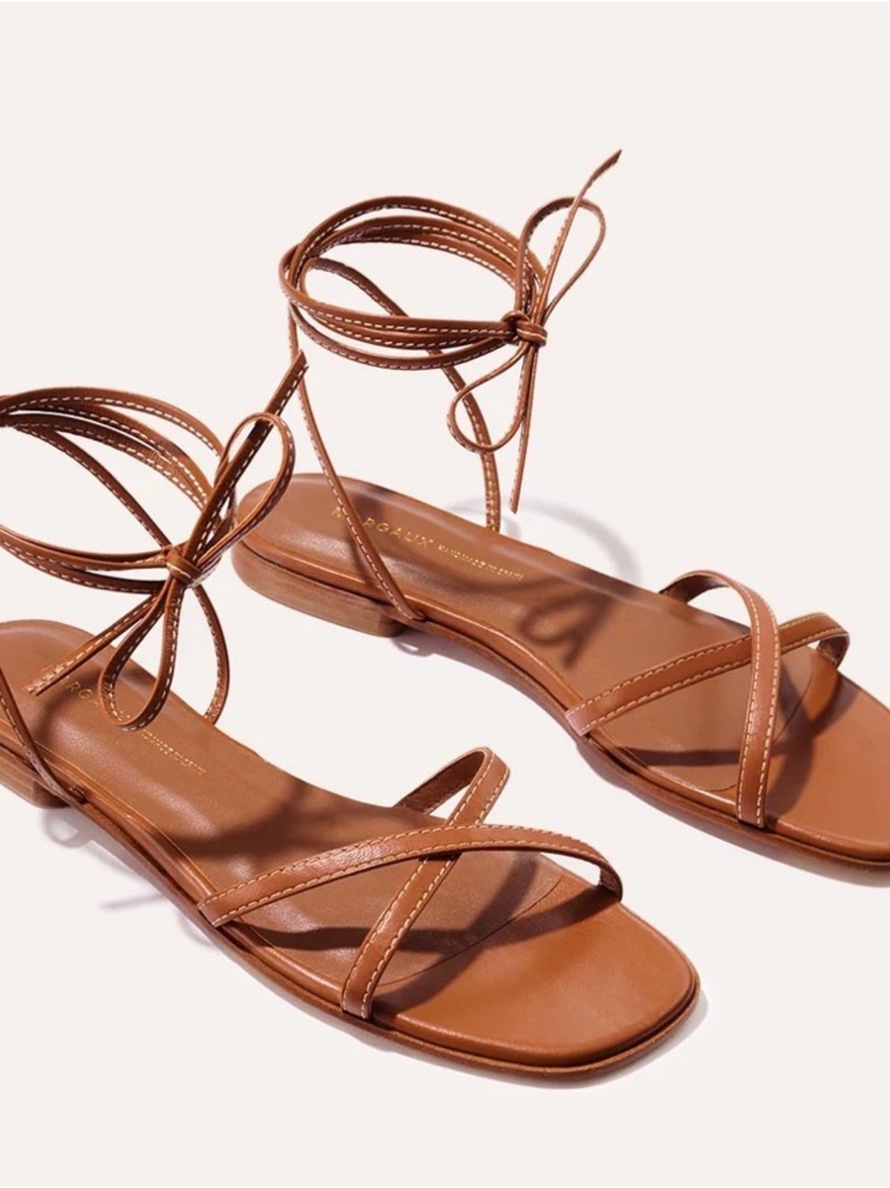 Margaux Wrap Sandal — Brown Leather Ankle Wrap Sandal